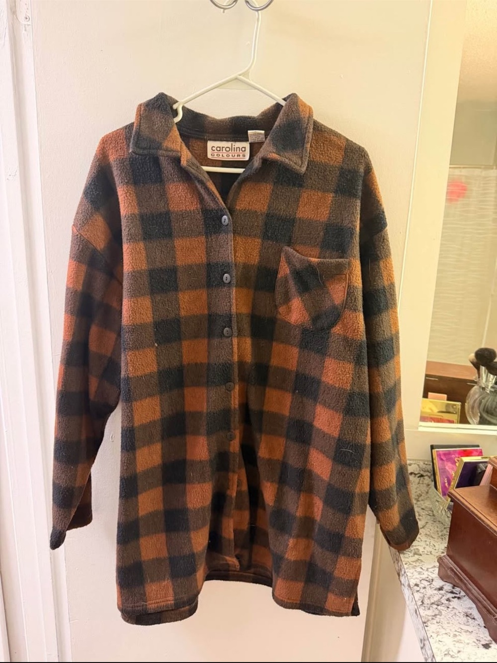 Women's Plaid Shacket Jacket in Brown & Black